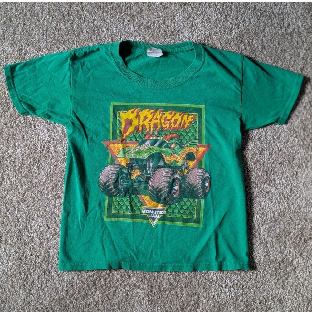 Vintage Monster Jam Dragon Monster Truck Green T-Shirt Youth XS Cotton Top